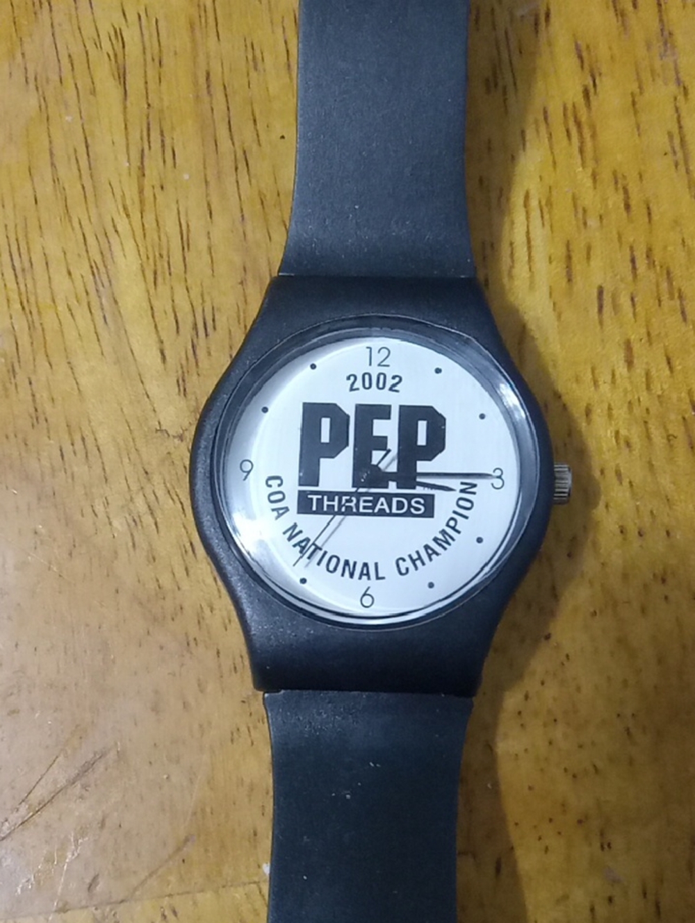 PEP Threads 2002 National Champion Black Silicone Watch